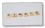 Picture of scrabble tiles spelling out ‘simple’ in reference to global consumption. 