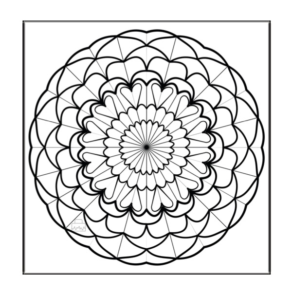 Party Colour & Create Keepsake - p39 - Mandala of heart shaped images