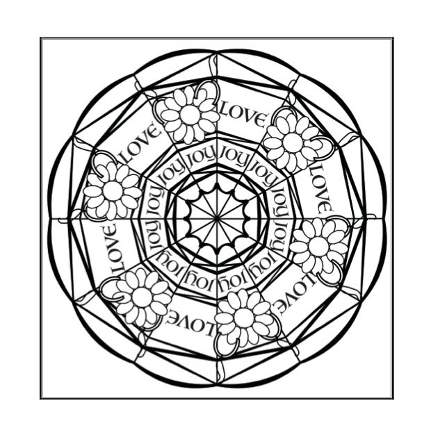 Wedding Colour & Create Keepsake - p21 - Mandala flowers and words of love