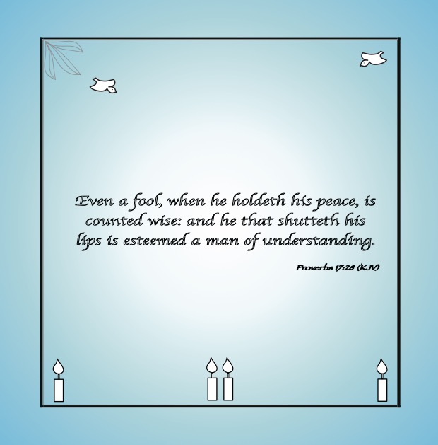 Peace & Unity Colour & Meditate - p49 - Bible passage from the Book of Proverbs on blue background