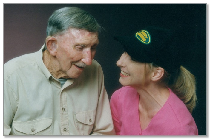 Picture of a father and daughter relationship, supporting each other and laughing together.