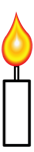 Vector image of lit candle-3